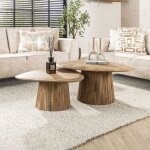 M&s - lot de 2 tables basses triangles en bois de manguier naturel M&s - lot de 2 tables basses triangles en bois de manguier naturel