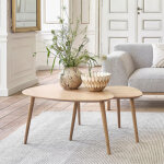 Lot de 2 tables basses triangles effet ch�ne naturel