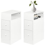 Lot de 2 table de chevet blanc avec 2 tiroir pour salon chambre bureau