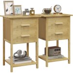 Lot de 2 tables de chevet roberto aspect bois Lot de 2 tables de chevet roberto aspect bois