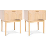 Lot de 2 tables de chevet 1 tiroir, finition ch�ne nolan