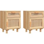 D�coshop26 - lot de 2 tables de chevet avec tiroir et compartiment avec porte 40 x 30 x 50 cm en bois ...