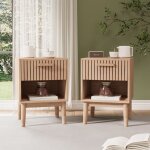 Dans les nuages - lot de 2 tables de chevet, avec tiroirs, étagères de rangement, pieds en bois, style ... Dans les nuages - lot de 2 tables de chevet, avec tiroirs, étagères de rangement, pieds en bois, style ...