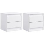 Lot de 2 tables de chevet 2 tiroirs - avec leds - mdf - blanc - rukalo Lot de 2 tables de chevet 2 tiroirs - avec leds - mdf - blanc - rukalo