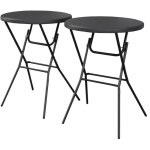 Lot de 2 tables hautes de r�ception ? gala ? mange debout. pliables. �80cm x 110cm. gris fonc�