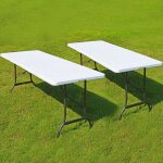 Lot de 2 table de jardin 8 personnes - table pliante 180x70x74 cm - table camping exterieur pour jardin ... Lot de 2 table de jardin 8 personnes - table pliante 180x70x74 cm - table camping exterieur pour jardin ...