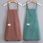 Lot de 2 tabliers de cuisine caf� et vert, tabliers imperm�ables r�glables avec 2 poches pour femmes ...
