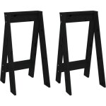 Lot de 2 tabouret de bar assise de comptoir 40 x 40 x 75 cm bois de pin noir dec026413