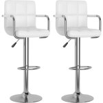 Lot de 2 tabourets de bar?chaise de bar blanc similicuir cfw828173