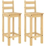 Lot de 2 tabourets de bar?chaise de bar bois de pin solide cfw328418