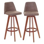 Décoshop26 - lot de 2 tabourets de bar chaise de comptoir pivotant cadre en bois assise textile vintage ... Décoshop26 - lot de 2 tabourets de bar chaise de comptoir pivotant cadre en bois assise textile vintage ...