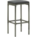 Lot de 2 tabourets de bar?chaise de bar avec coussins gris r�sine tress�e cfw524211