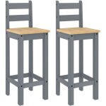 Lot de 2 tabourets de bar?chaise de bar gris bois de pin solide cfw465650