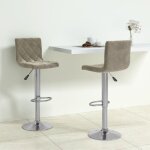 Lot de 2 tabourets de bar?chaise de bar?tabouret haut gris clair velours cfw20769 Lot de 2 tabourets de bar?chaise de bar?tabouret haut gris clair velours cfw20769