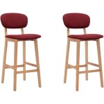 Lot de 2 tabourets de bar?chaise de bar?tabouret haut rouge bordeaux tissu cfw14576 Lot de 2 tabourets de bar?chaise de bar?tabouret haut rouge bordeaux tissu cfw14576