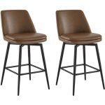 Lot de 2 tabouret de bar, chaise de bar, chaises hautes en pu, rotatif sur 360�avec dossier et repose ...