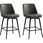 Lot de 2 tabouret de bar, chaise de bar, chaises hautes en pu, rotatif sur 360�avec dossier et repose ...