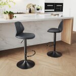 Sirhona - lot de 2 tabourets de bar chaise de bar rglables en hauteur avec revtement en pu chaises ...