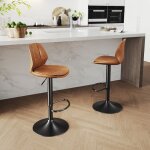 Sirhona - lot de 2 tabourets de bar chaise de bar rglables en hauteur avec revtement en pu chaises ...