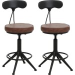 Lot de 2 tabourets de bar hhg - 590, tabouret de bar pivotant industrial r�glable en hauteur, similicuir ...