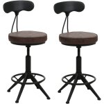 Lot de 2 tabourets de bar hhg - 590, tabouret de bar pivotant industrial r�glable en hauteur, similicuir ...