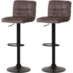Hhg - lot de 2 tabourets de bar 847, tabouret de bar, réglable en hauteur pivotant, tissu chenille (465g ... Hhg - lot de 2 tabourets de bar 847, tabouret de bar, réglable en hauteur pivotant, tissu chenille (465g ...
