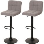 Lot de 2 tabourets de bar hhg - 852, tabouret de bar, hauteur rglable pivotant, tissu boucle (450g / ...
