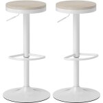 Lot de 2 tabourets de bar - homcom - pivotants - assise en h�v�a, hauteur r�glable - cadre en acier - ...