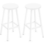 Lot de 2 tabourets de bar klihome - sige rond en bois d'ingnierie - structure mtallique - tabouret ...