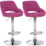Lot de 2 tabourets de bar milet en tissu violet m�tal chrom�
