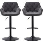 Jymtom - lot de 2 tabourets de bar modernes pivotants 360� et r�glables en hauteur - haussiers avec m�canisme ...