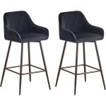 Jymtom - lot de 2 tabourets de bar noir avec dossier, accoudoir et repose - pieds, chaises de salle � ...