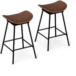 Lot de 2 tabourets de bar pivotants charge 150kg, tabouret haut sans dossier, si�ge en selle rembourr�s ...