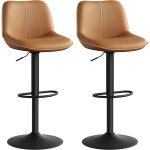 Vasagle ? lot de 2 tabourets de bar pivotants r�glables en hauteur ? dossier ergonomique ? base m�tallique ...