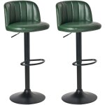 Lot de 2 tabourets de bar pivotants réglables en hauteur avec repose - pieds style rétro rembourrés en ... Lot de 2 tabourets de bar pivotants réglables en hauteur avec repose - pieds style rétro rembourrés en ...
