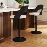 Lot de 2 tabourets de bar pivotantes � 360� si�ge r�glable en hauteur chaises de cuisine avec assise ...