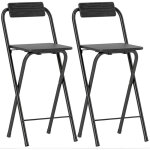 Lot de 2 tabourets de bar pliants sharon noir