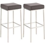 Décoshop26 - lot de 2 tabourets de bar avec repose - pieds design simple hauteur 85 cm en pvc marron ... Décoshop26 - lot de 2 tabourets de bar avec repose - pieds design simple hauteur 85 cm en pvc marron ...