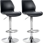Dcoshop26 - lot de 2 tabourets de bar avec repose - pieds hauteur rglable pivotant en pvc et plastique ...
