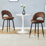 Lot de 2 tabouret de bar, en simili cuir, rotatif � 360�, style industriel avec dossier ajour�, id�al ...