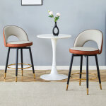 Lot de 2 tabouret de bar, en simili cuir, rotatif � 360�, style industriel avec dossier ajour�, id�al ...