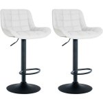 Clp - ensemble de 2 tabourets de bar  bar blanc, faux cuir