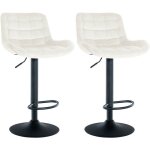 Lot de 2 tabourets de bar tover crme velours