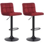 Décoshop26 - lot de 2 tabourets de bar en velours rouge coutures décoratives piètement métal noir 100004147 ... Décoshop26 - lot de 2 tabourets de bar en velours rouge coutures décoratives piètement métal noir 100004147 ...