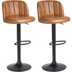 Lot de 2 tabourets de bar pivotants réglables en hauteur avec repose - pieds style rétro rembourrés en ... Lot de 2 tabourets de bar pivotants réglables en hauteur avec repose - pieds style rétro rembourrés en ...