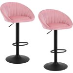Woltu - lot de 2 tabouret de bar chaise de bar pivotante rglable en hauteur, tabouret cuisine en velours ...