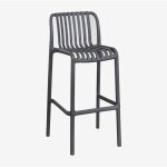 Sklum - lot de 2 tabourets de jardin empilables wendell en polypropyl�ne gris graphite ?75 cm