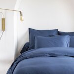 Someo - lot de 2 taies d'oreiller coton lav bleu marine 50x70 - celeste