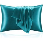 Lot de 2 taies d'oreiller en satin de soie, idéales pour les cheveux et la peau, bleu clair de lune, ... Lot de 2 taies d'oreiller en satin de soie, idéales pour les cheveux et la peau, bleu clair de lune, ...