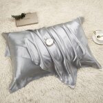 Lot de 2 taies d'oreiller en satin soyeux pour cheveux ? housses de coussin avec fermeture � enveloppe ...